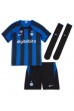 Fotbalové Dres Inter Milan Edin Dzeko #9 Dětské Domácí Oblečení 2022-23 Krátký Rukáv (+ trenýrky)